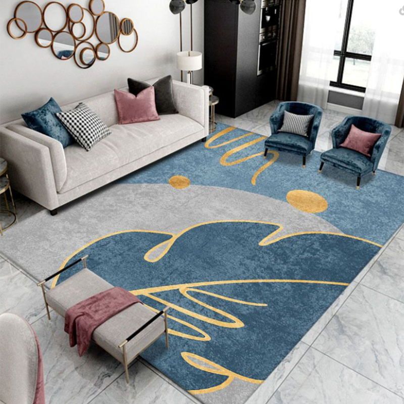 Dark Grey Modern Rug Polyester Circle Indoor Rug Stain Resistant Rug for Living Room