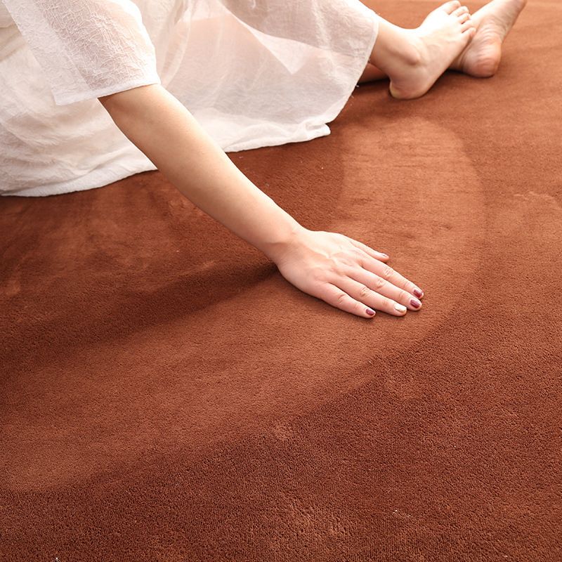Khaki Simple Rug Polyester Solid Color Indoor Carpet Anti-Split Backing Area Rug for Indoor Room