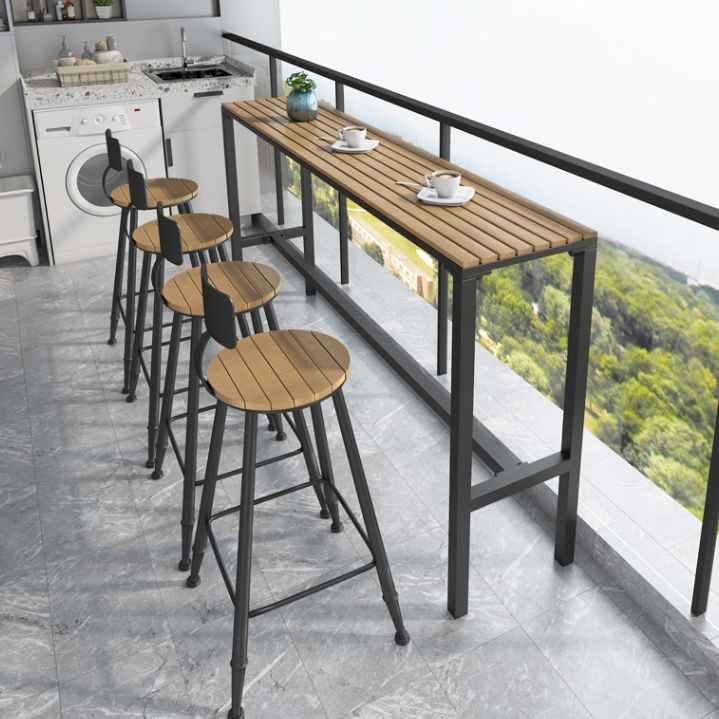 Metal Rectangle Fixed Table Bistro Bar Desk Outdoor Modern Bar Height Cocktail Table
