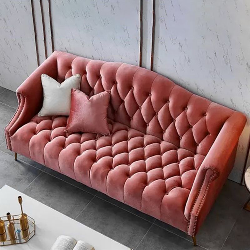 Rolled Arms Sofa with Tufted Back for Living Room 37.4" High