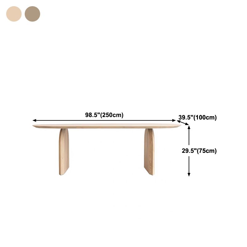 Modern Solid Wood Table for Restaurant Oval Dining Table with Double Pedestal