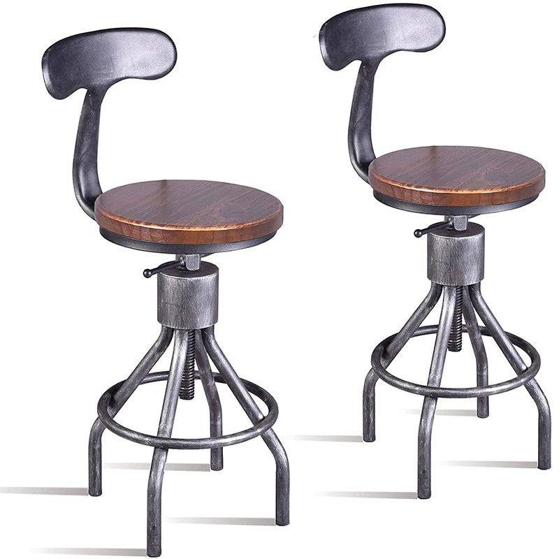 Industrial Metal Counter Height Stools Adjustable Bar Stool for Indoor