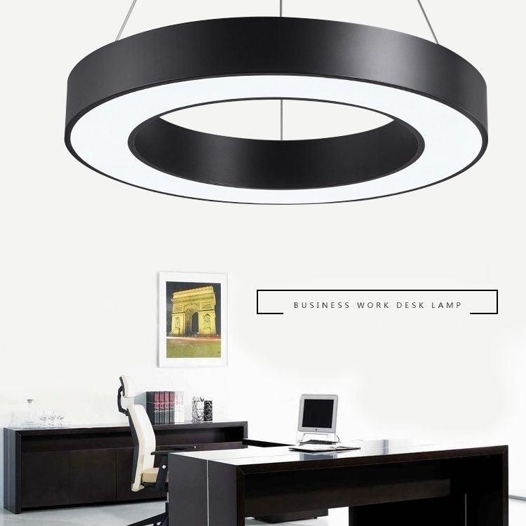 Scatto rotondo a sospensione a sospensione Luce Light Metal LED Modern Down Lighting Ciondolo in nero