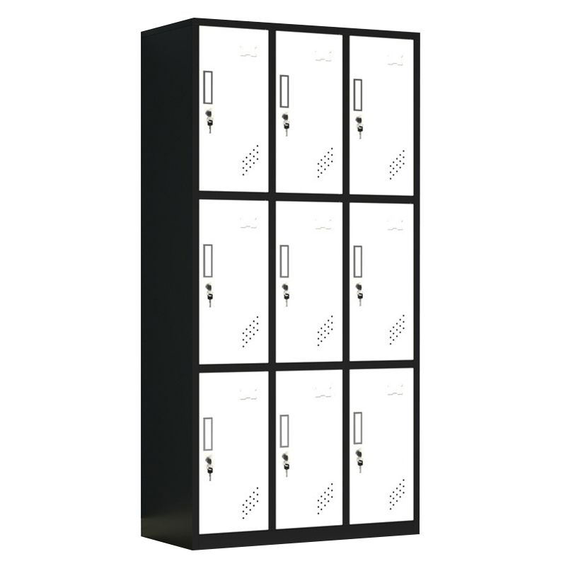 Matte Finish Cabinet with Metal Door Modern Hinged Door Wardrobe