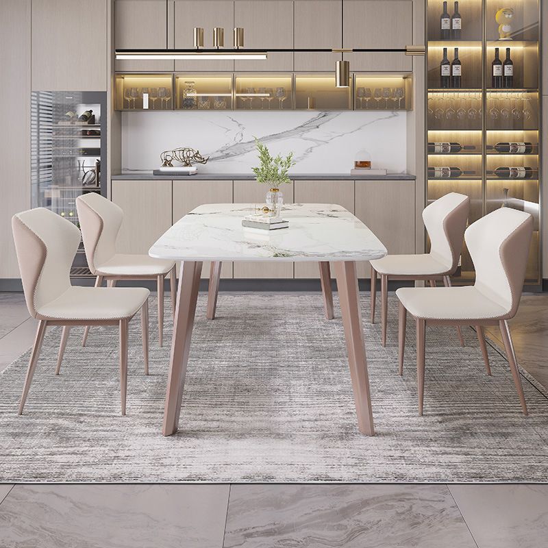 Nordic Sintered Stone Top Dining Set Rectangle 1/2/5/7 Pieces Dining Table Set