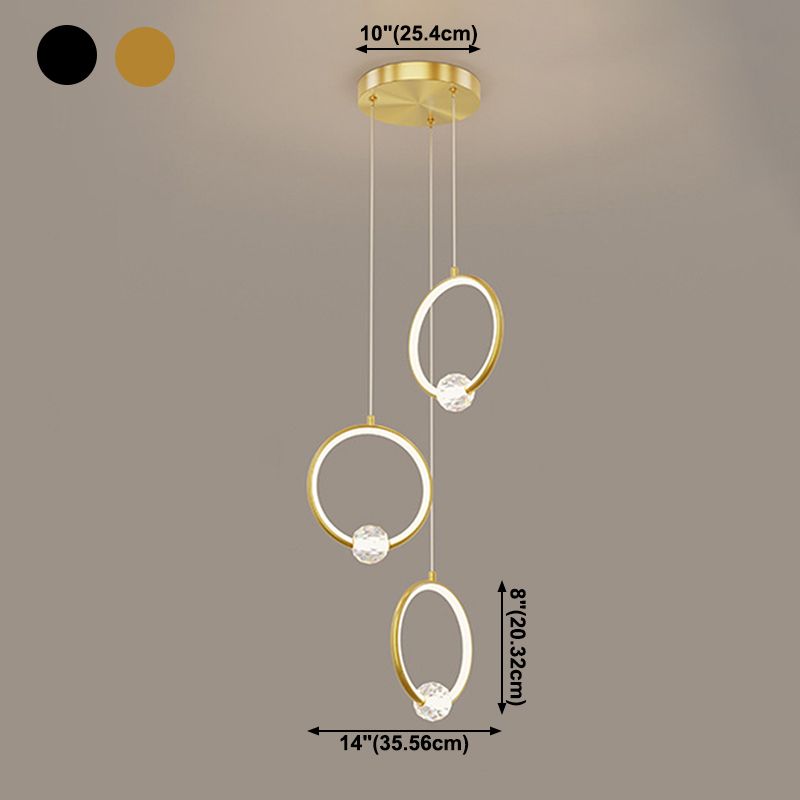 Modern Style Round Shade Hanging Light Crystal Light Pendant Lamp for Dining Room