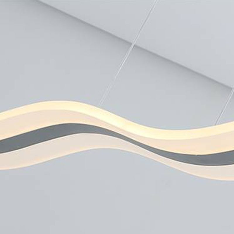 White Metal Hanging Pendant Lights Modern S Shape Hanging Lamps for Office