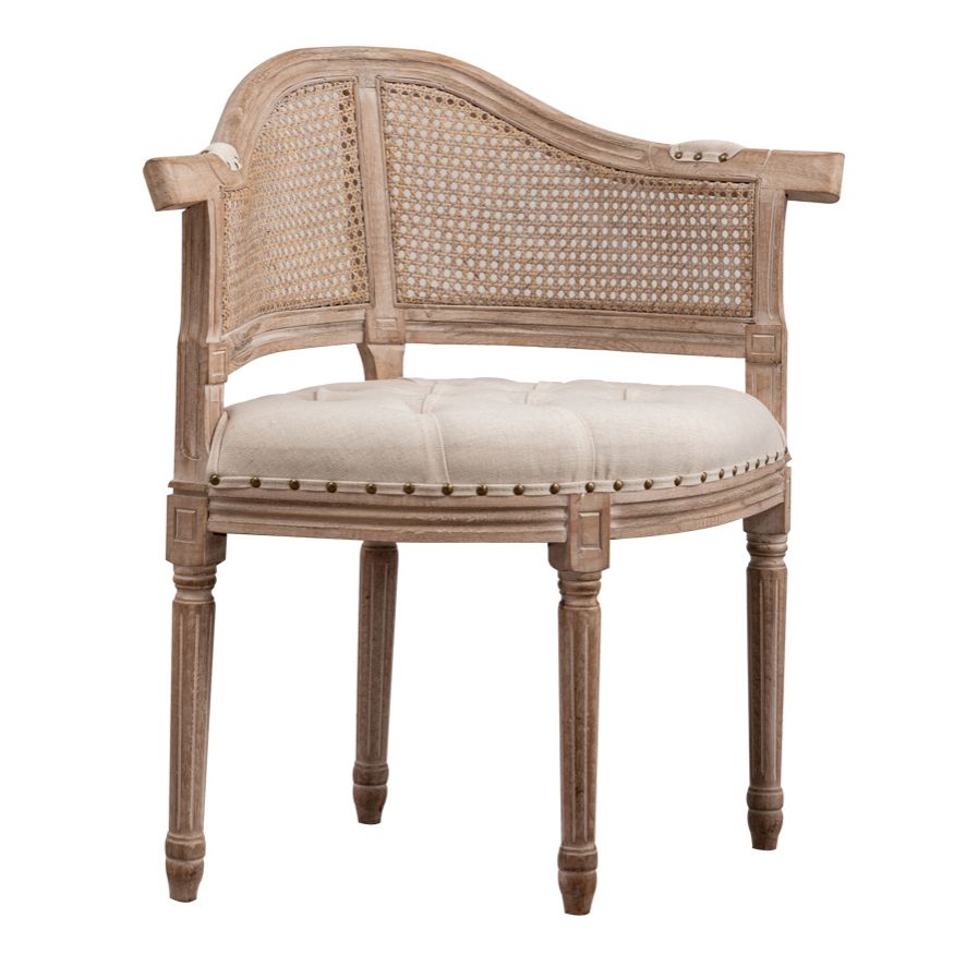 Chaise de salle à manger de style campagnard en bois massif, finition mate, fauteuil de salle à manger à dossier ouvert