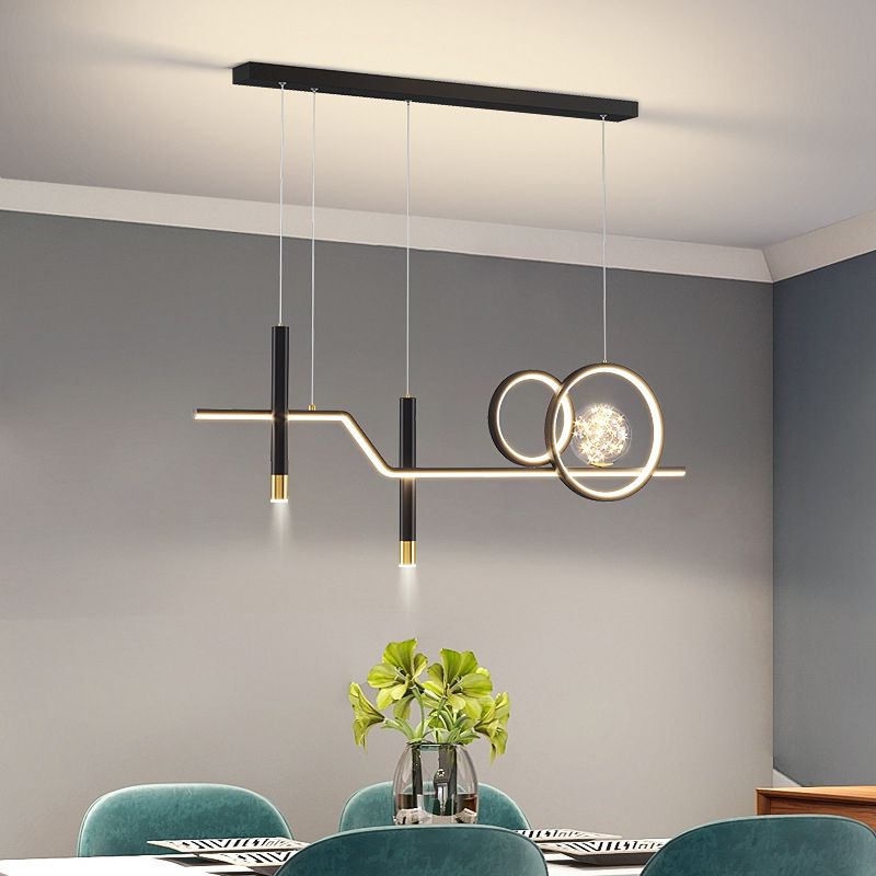 6-Lights Modern Style Island Pendants Metal Pendant Lights for Dining Room