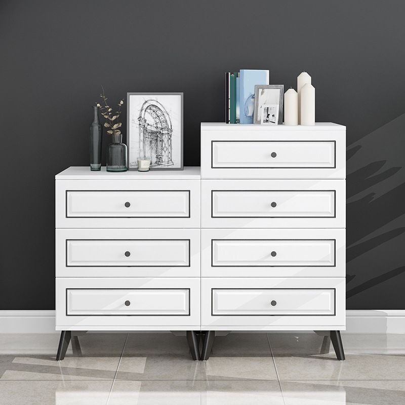Contemporary Bedroom Storage Chest Wooden Vertical Chest with Drawers