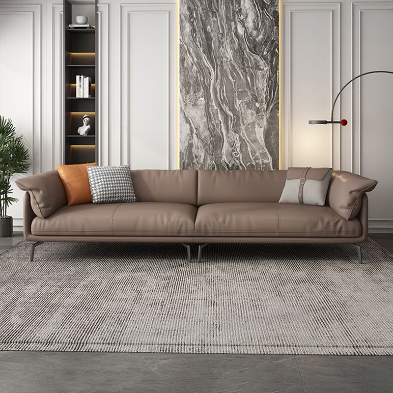 Modern 32.6" H Leather Pillow Top Arm Sofa Bed For Living Room