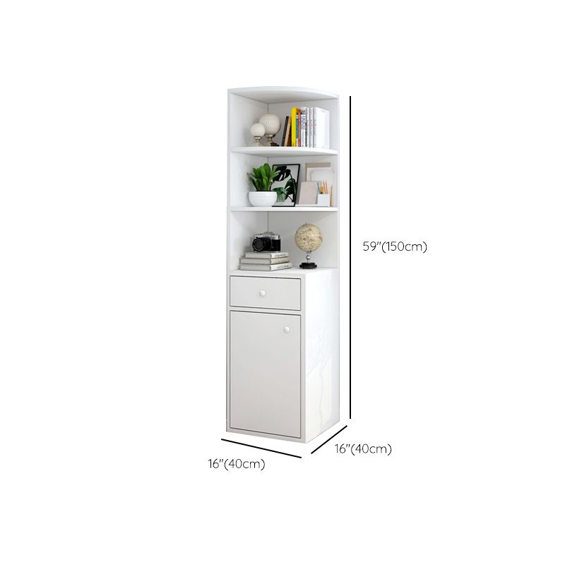 Contemporary 1 Door Accent Cabinet Corner Straight Legs Storage Cabinet