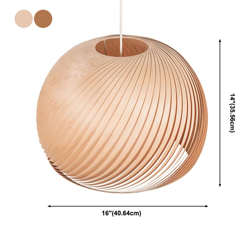 Kuppelförmige hängende hängende Licht moderner Stil Holz Anhänger Licht für Schlafzimmer Wohnzimmer