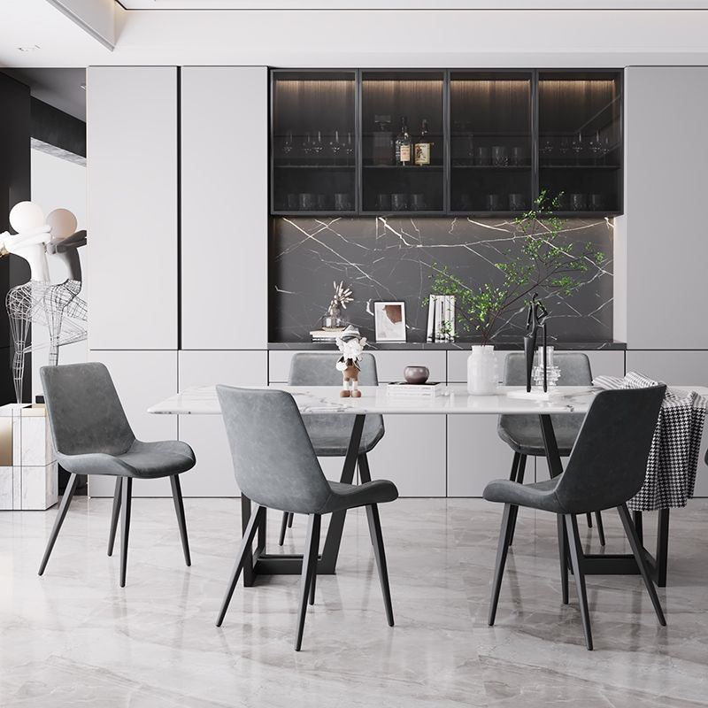 Silla de comedor de cuero de estilo escandinavo, respaldo sólido, silla de comedor de un solo brazo para el hogar