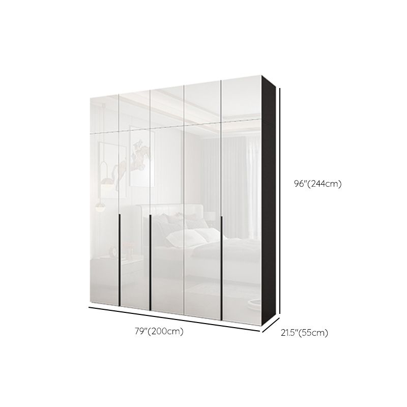 White Colour Wooden Wardrobe Cloth Rod Included Wardrobe Closet with Drawer