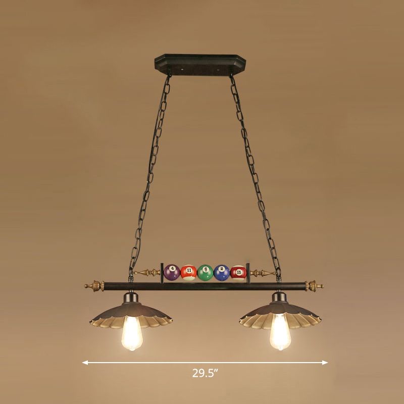 Billard Light Fixture Industrial Style Black Metal Island Pendentif For Restaurant