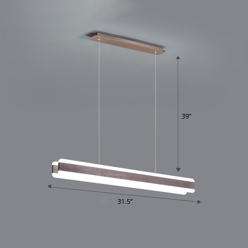 Linear Acrylic Hanging Light Fixture Minimalistic LED Island Pendant for Dining Room