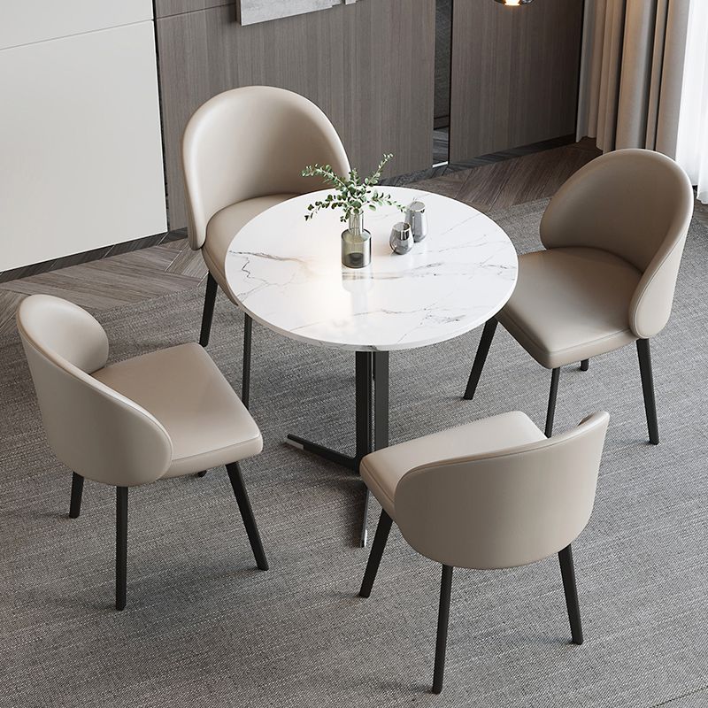 Chaises de salle à manger sans bras contemporaines chaise Parsons avec des jambes en fer pour un usage domestique