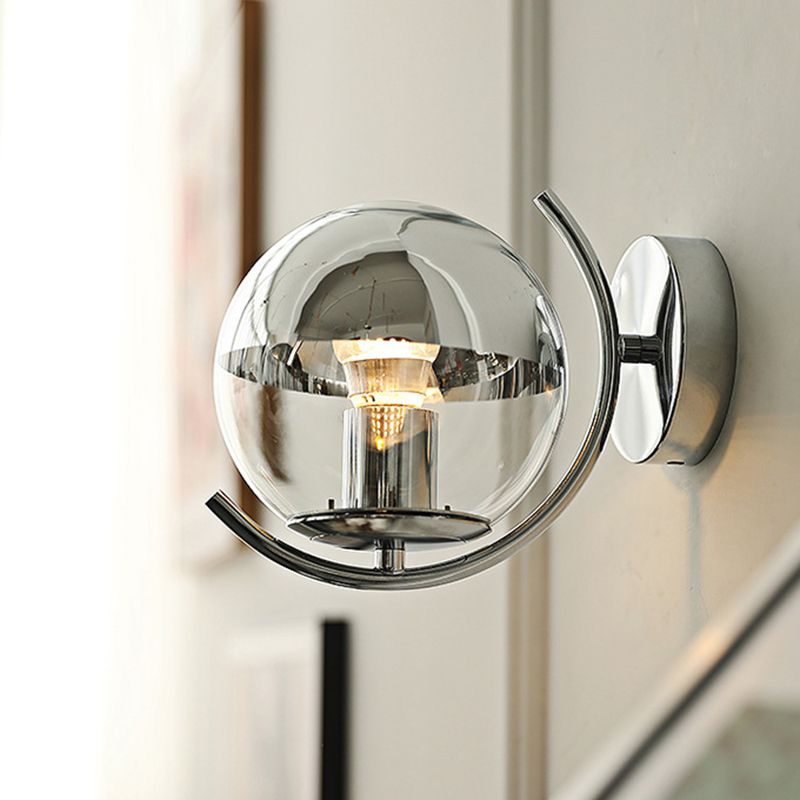 Simple Shape Wall Light Fixture Modern Glass Wall Light Fixtures in Gray