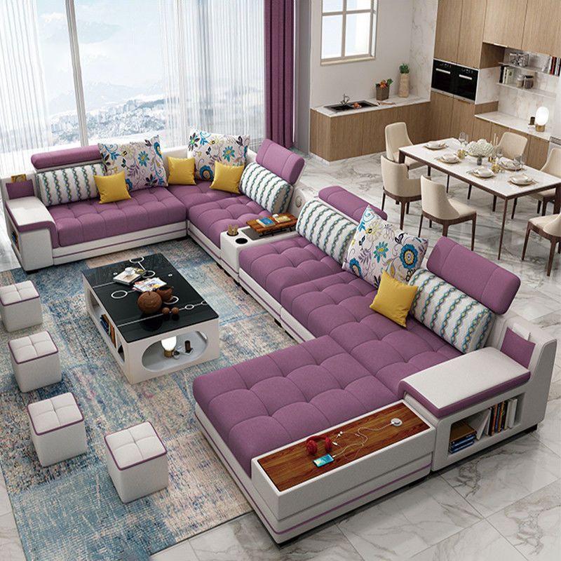 6-Seater Modular Sectional for Living Room 98.43" Wide 161.41" Long