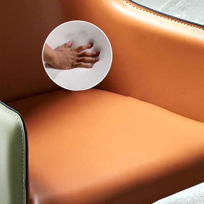 Comedor Silla de comedor contemporánea de cuero Silla con respaldo sólido con brazo