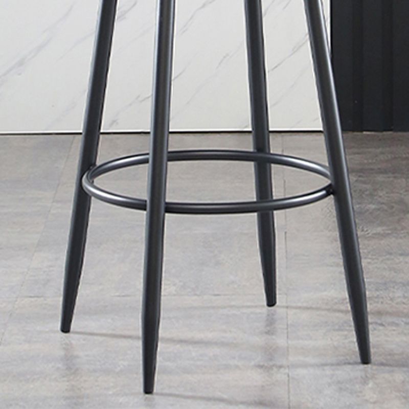 Industrial Metal Footrest Bar Chair Round Upholstered Bar Stool