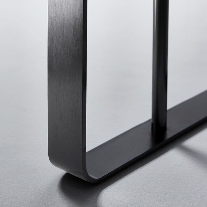 Contemporary Metallic C End Table Round Slate Top Side End Table