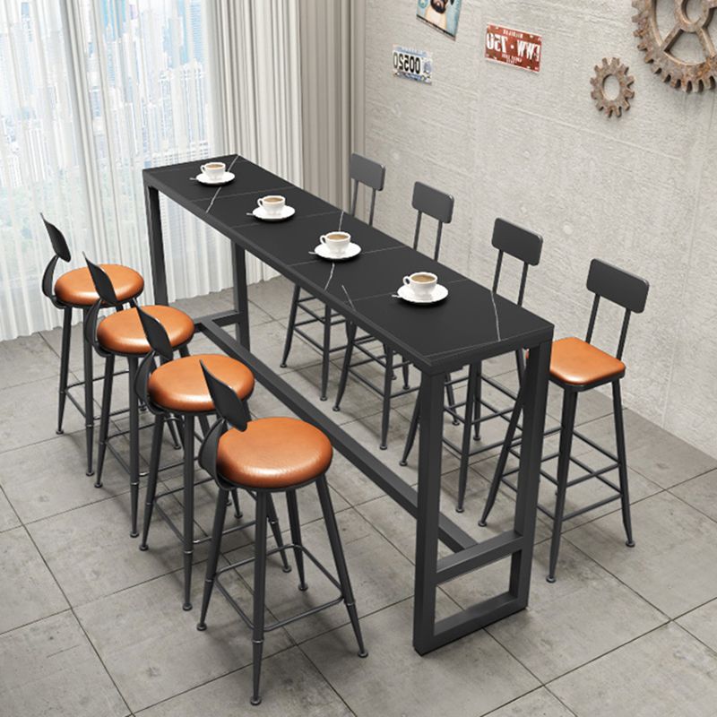 Black Sintered Stone Bar Table Dining Table for Kitchen Living Room Coffee Room