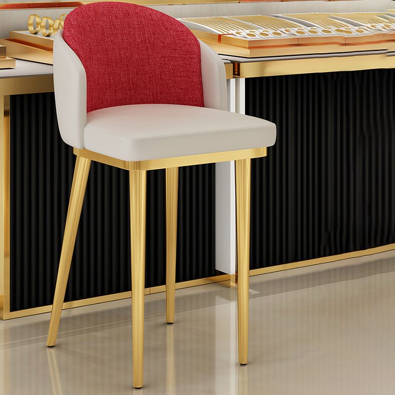 Nordic Design Upholstered Bar Stools for Home Armless Low Back Stools with Cushion