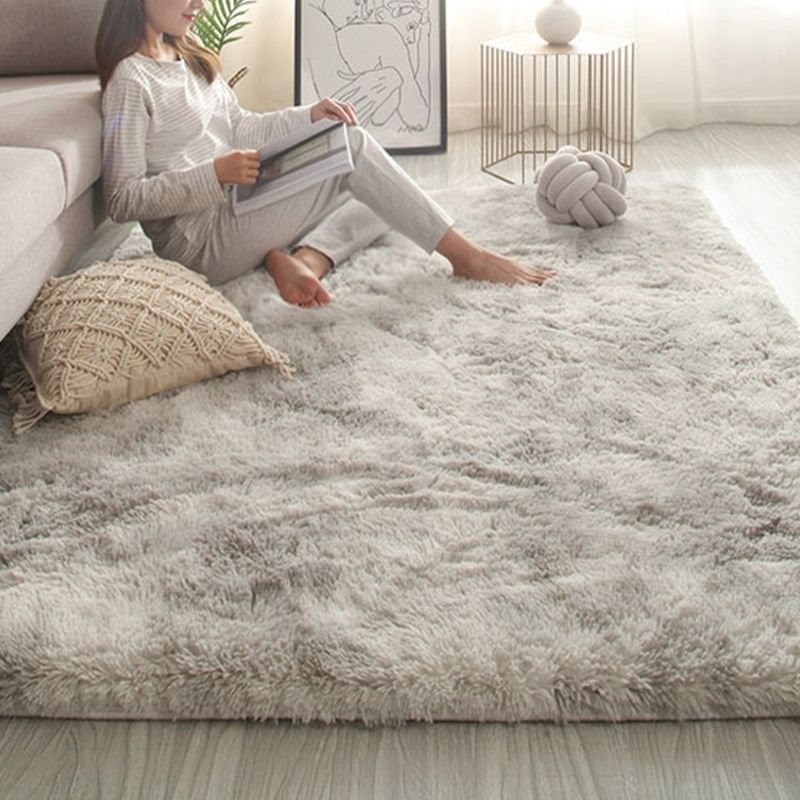 Relaxing Living Room Rug Multicolored Solid Color Indoor Rug Synthetics Anti-Slip Backing Stain-Resistant Area Carpet