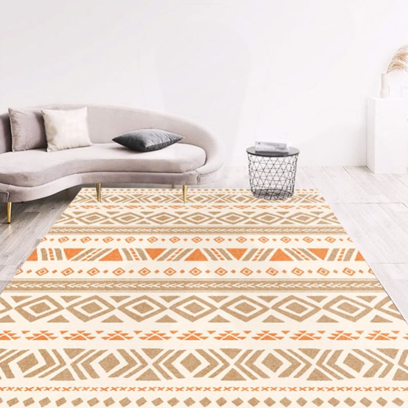 Multicolor Tribal Print Rug Polyester Shabby Chic Carpet Non-Slip Backing Indoor Rug for Home Decor