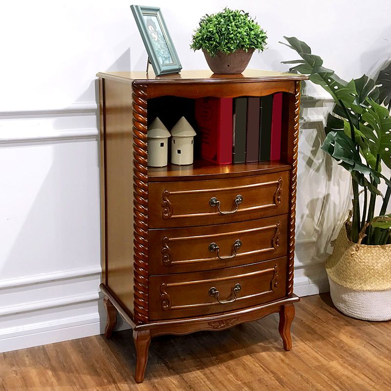 37.4'"Tall Brown Wooden Chest, Rectangle Accent Cabinet with Drawers