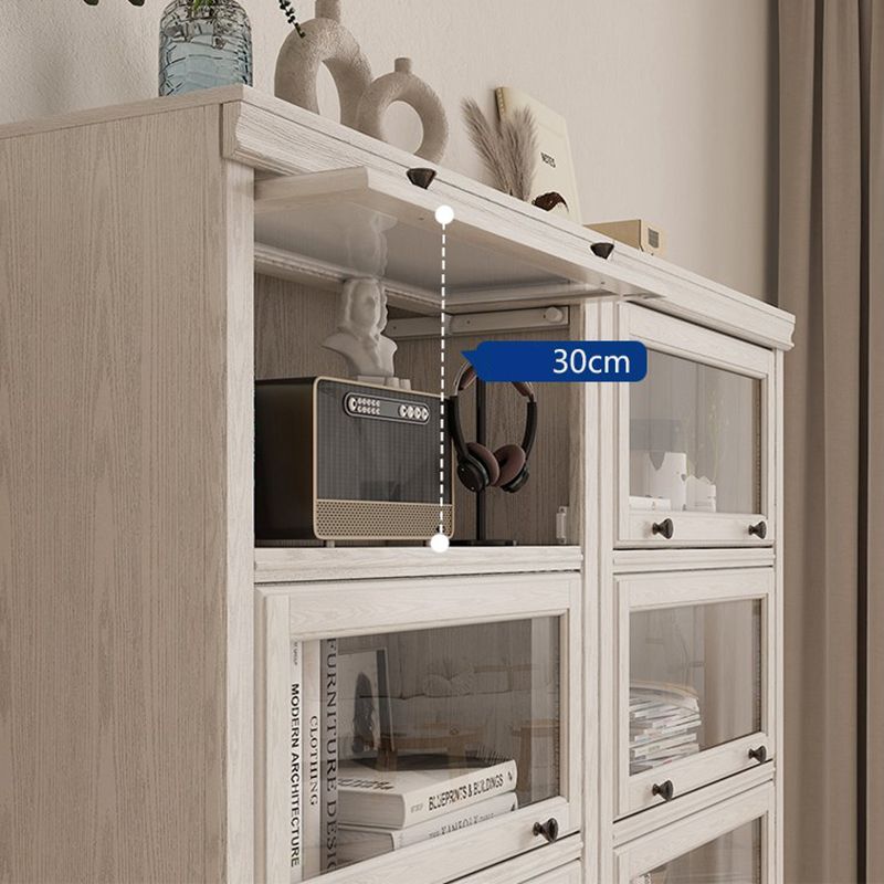 Modern Style Closed Back Bookshelf Standard Solid Wood Bookcase with Cabinets