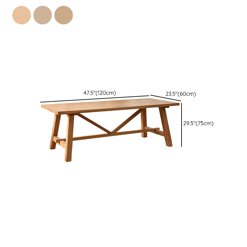 Modern Rectangle Solid Wood Dining Table Trestle Base Dining Table