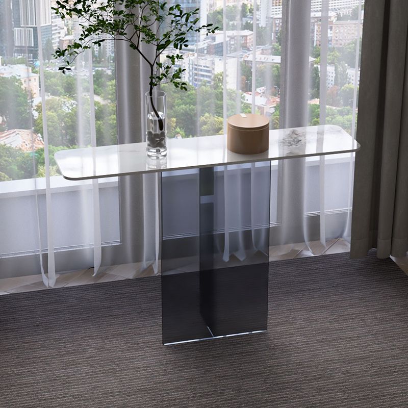 Rectangle Shape Contemporary Console Table Black/White Stone Console Sofa Table