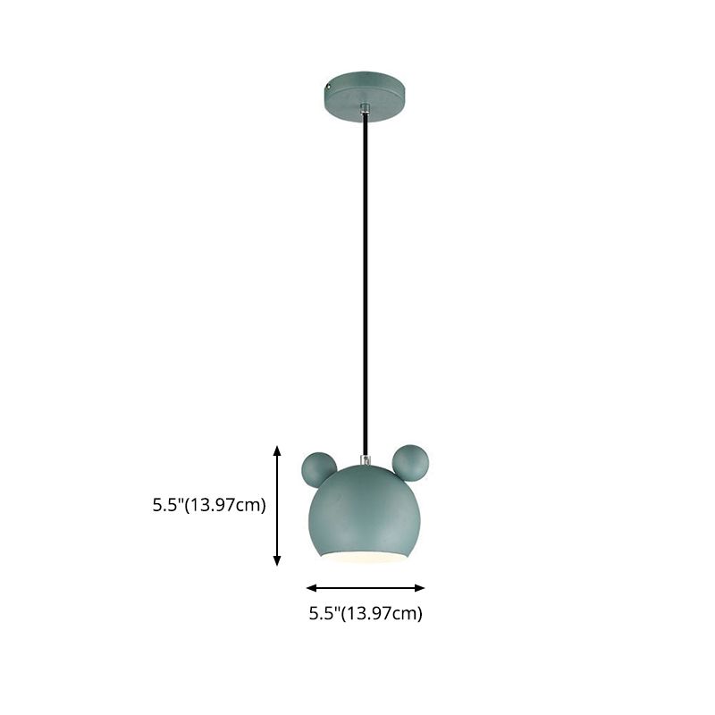 7" H Macaroon Style Cartoon Mini Hanging Lamp Nordic Style Solid Wood Simplicity Pendant Light