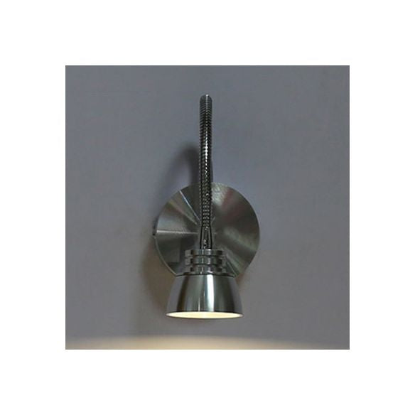 Aluminum Domed Wall Light Sconce Modern Warm/White Light LED Chrome Reading Wall Lamp with Adjustable Arm