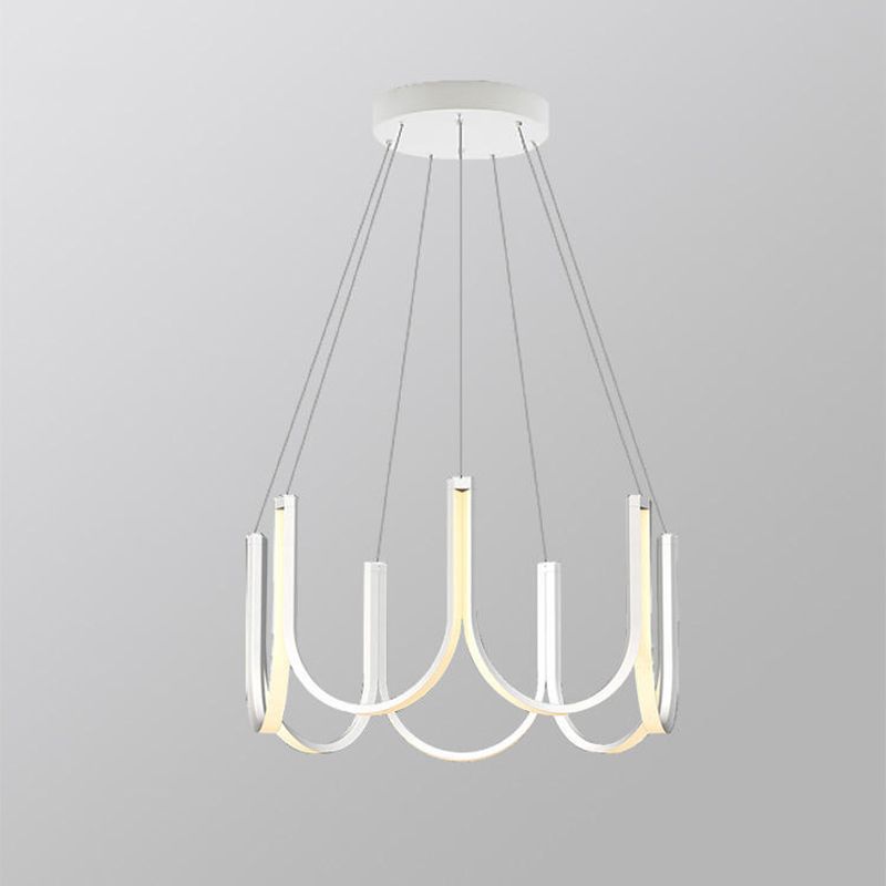 Modern Creative LED Hanging Light Acrylic Linear Chandelier for Dining Room