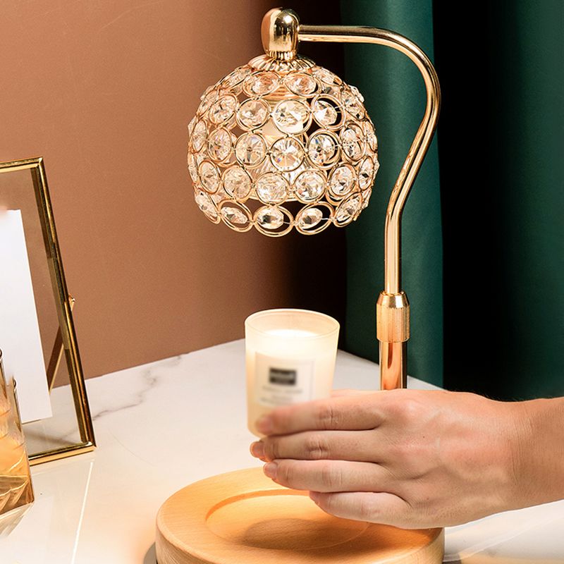 Nordic Glass Table Lamp Aromatherapy Melting Wax Desk Lamp without Candles for Bedroom
