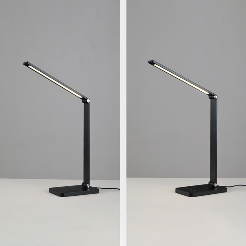 1 tavolo lineare leggero leggero modernismo lampade da tavolo notturno in metallo per la sala di studio in nero