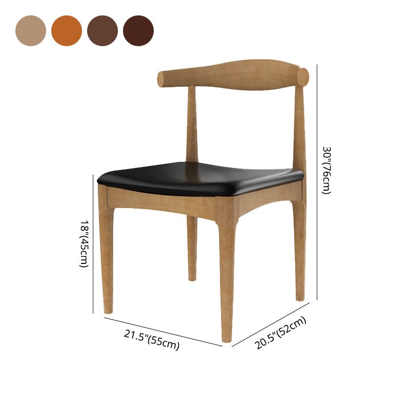Sillas de comedor modernas con respaldo abierto, sillas laterales sin brazos con patas de madera