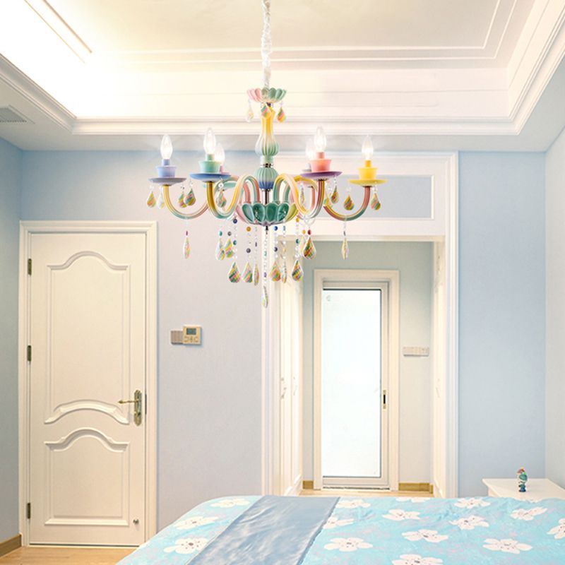 Multi Coloured Glass Pendant Light Sputnik Contemporary Ceiling Light for Living Room