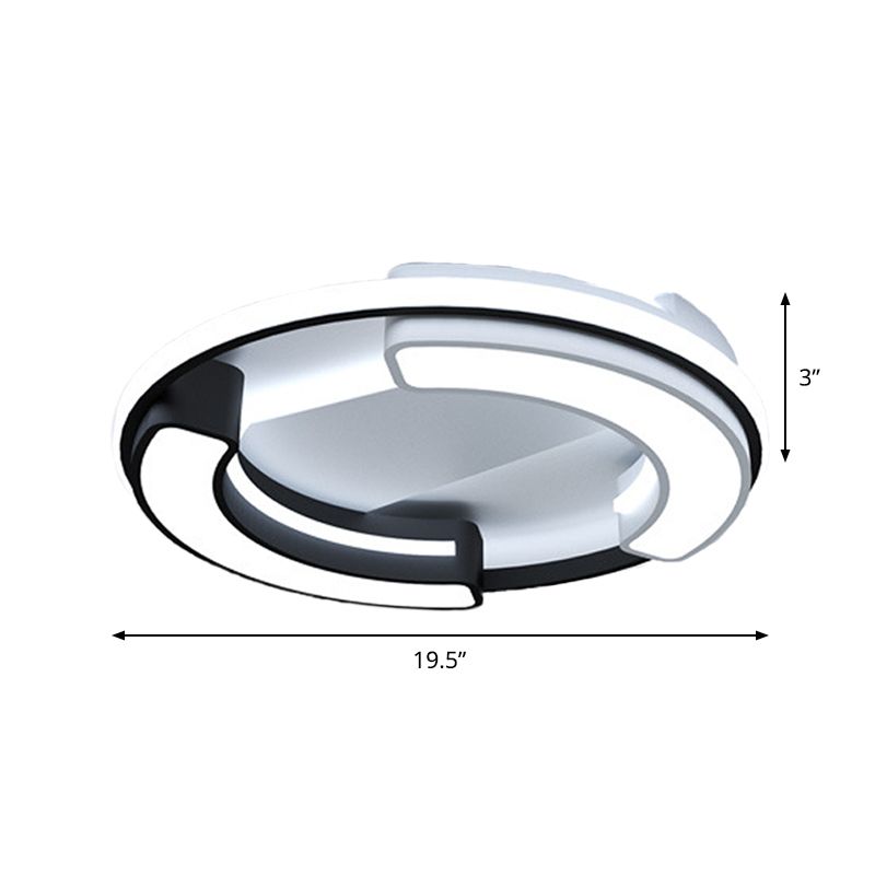 Black Round/Square Flush Mount Lamp Modernism LED Acryl Nah an Deckenleuchte in Warm/Weißes Licht