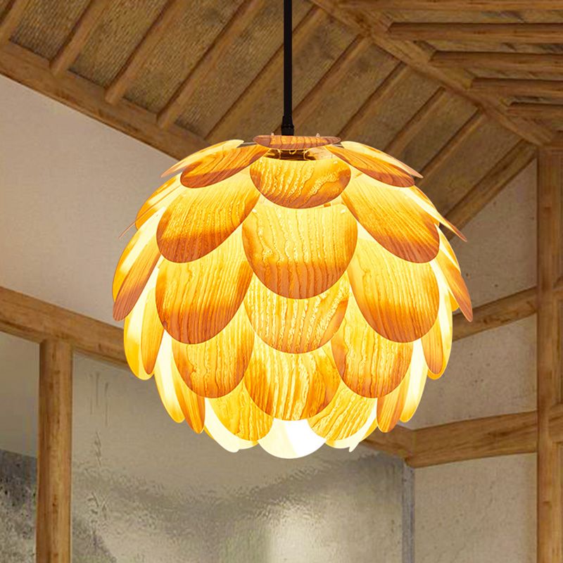 Moderner Stil Anhänger leichte Kiefernkegel Holz hängende Licht für das Restaurant