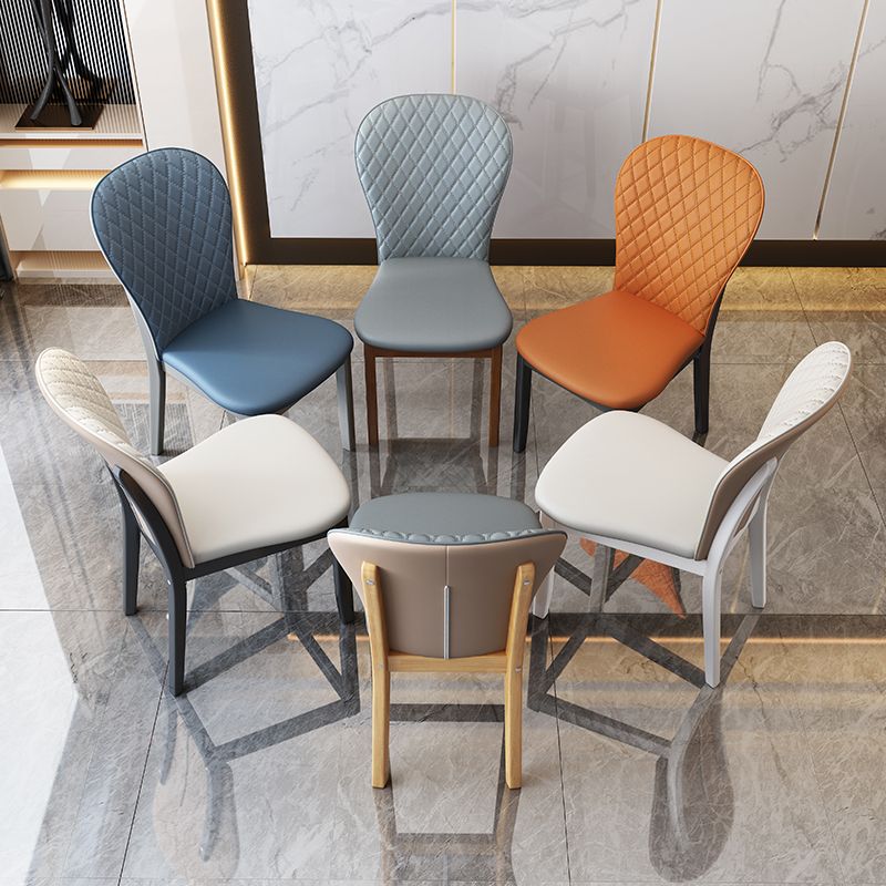 Contemporary Wood Dining Armless Chairs Upholstered Side Chairs for Restaurant Use