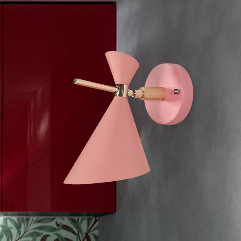 Hoekschaduw Wand SCONCE MACARON METAL 1 licht zwart/wit/roze/geel/groene wand sconce licht voor slaapkamer