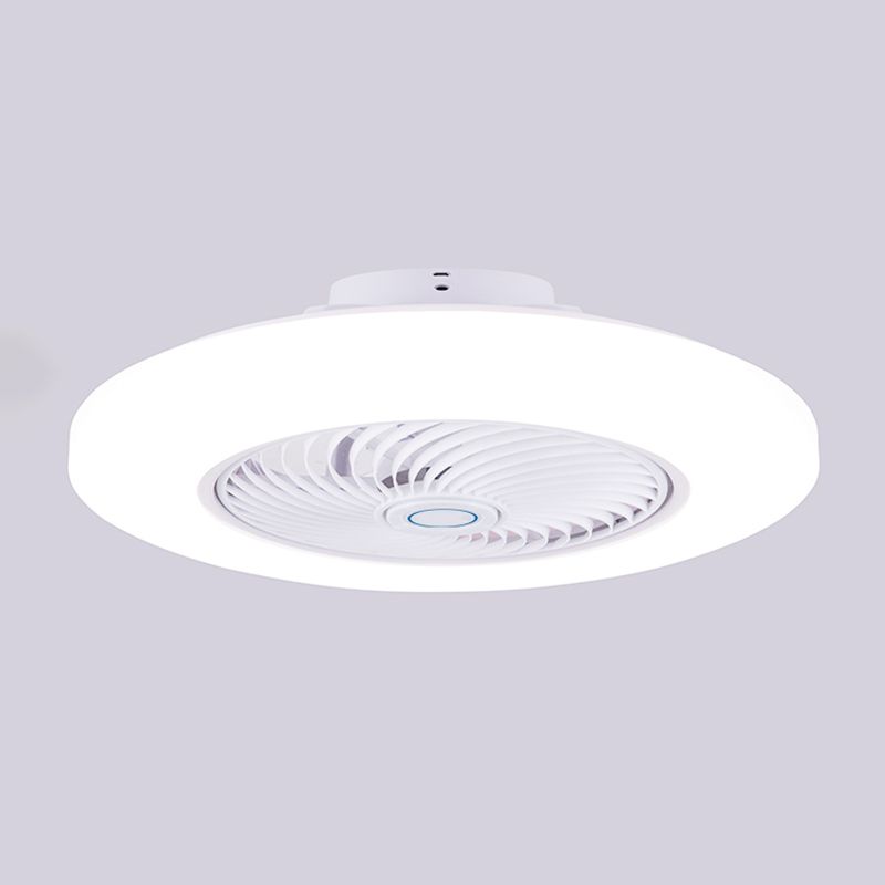 Acryl weiße LED -Deckenventilator Licht im modernen prägnanten Stil Eisen kreisförmiger Flush -Mount für Schlafzimmer