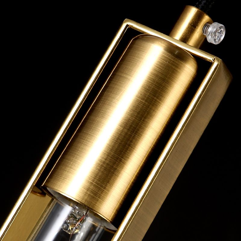 Lampada sospesa interna creativa moderna Copper cilindrico a sospensione con tonalità cristallina