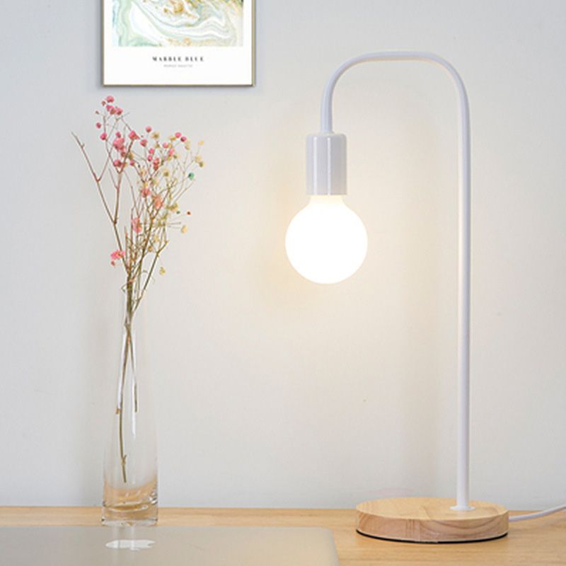 No Shade Design Table Light Simplicity Metal Single-Bulb Bedroom Night Stand Light