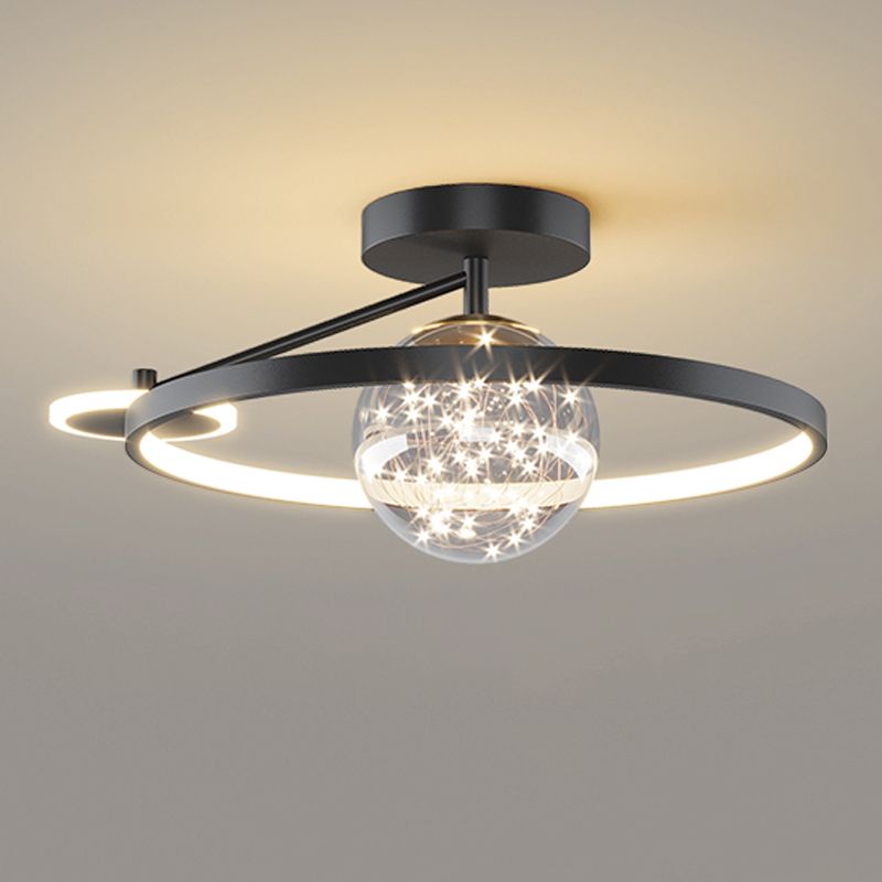 Round Shape LED Sky Star Ceiling Lamp Modern Iron 3 Lights Flush Mount for Dining Room